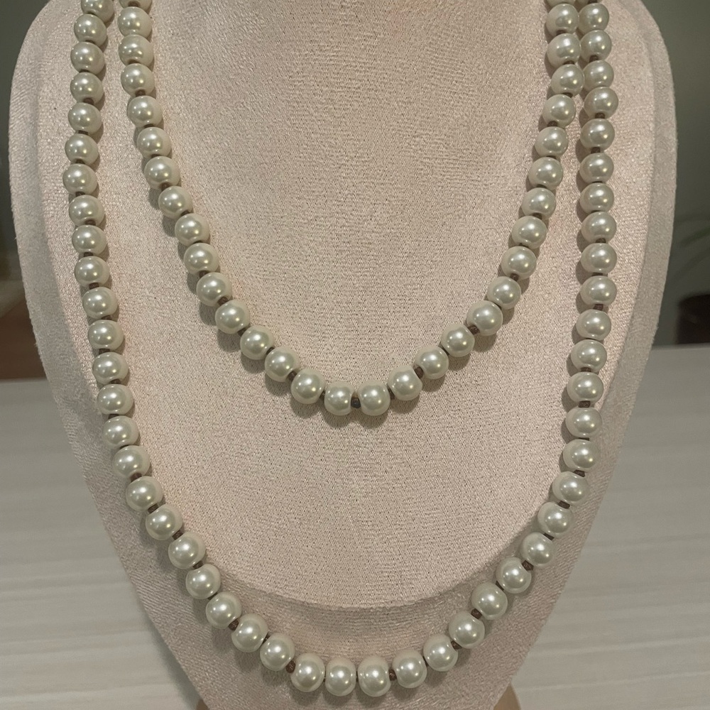 Knotted Glass Pearl Necklace